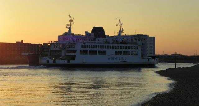 Wightlink ferry in the sunset