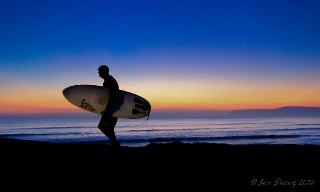 Surfer at Compton Bay