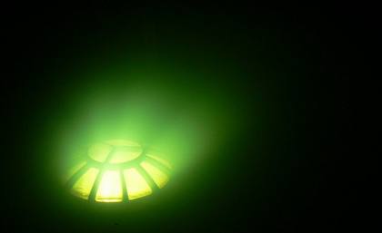 Glowing green light: