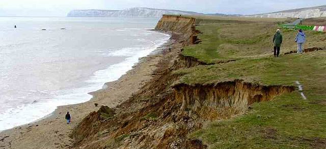 Coastal erosion at Brook Chine: