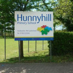 Hunnyhill Primary School sign