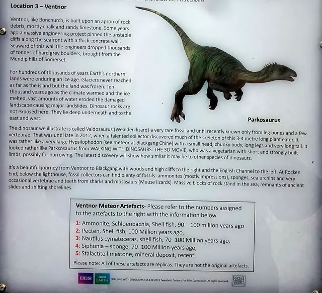 Dinosaur Island App – Ventnor – Information sheet