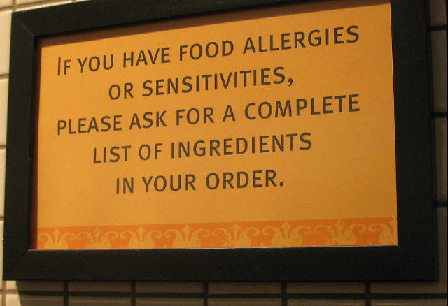 Food allergies sign: