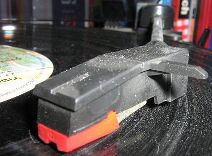 Dusty record and needle: