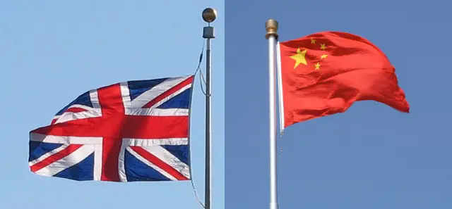 British and Chinese flags
