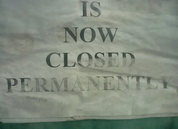 Closed permanently sign