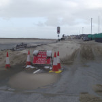 Road closed by the sea