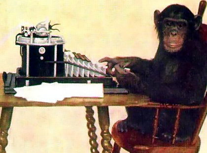 Chimp on typewriter 