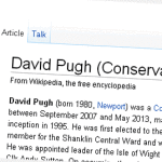 David Pugh wikipedia page screengrab