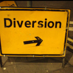 Diversion sign :