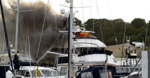 Kahu motor yacht fire in East Cowes by Anthony Joyce