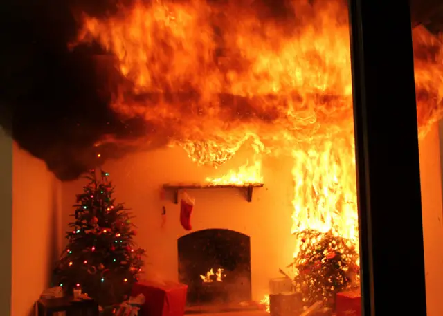 Christmas tree fire