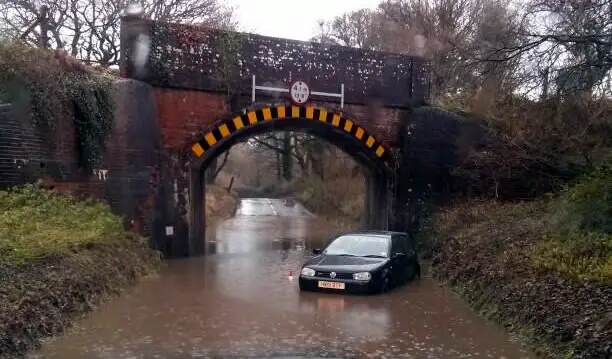 Havenstreet Bridge flooded by WightBouy