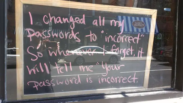 Changed passwords sign: