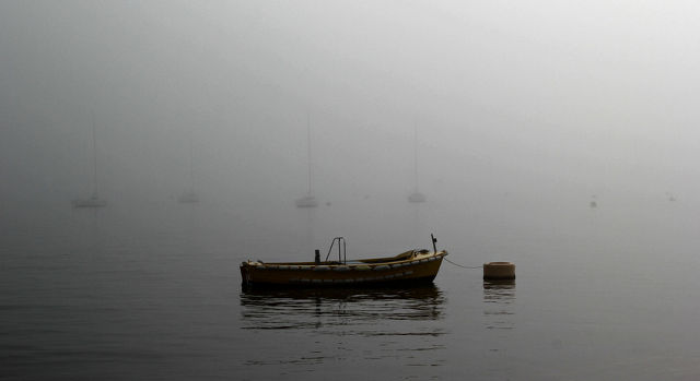 Foggy boats: