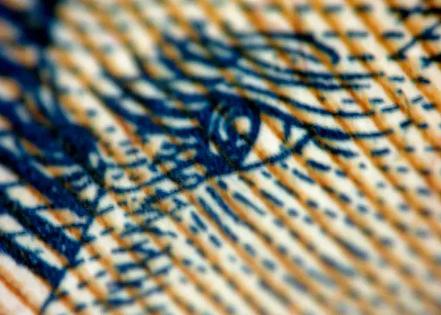 Macro shot of paper money