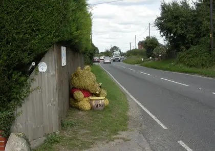 Pooh at roadside 