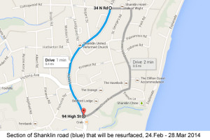 Shanklin road being resurfaced Feb - Mar 2014 (large)