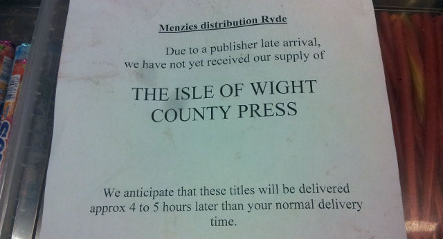 County Press delayed note, 28 March 2014
