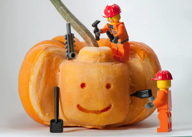 Lego men on pumpkin