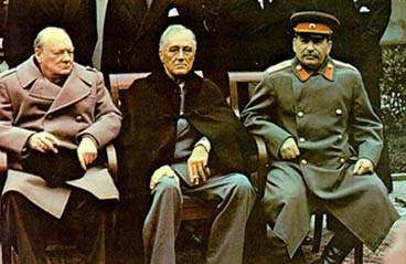 Churchill, Roosevelt, Stalin - public domain: