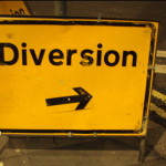 Diversion road sign