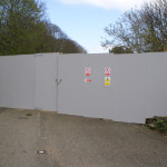 Undercliff Drive - Solid hoardings erected by Island Roads