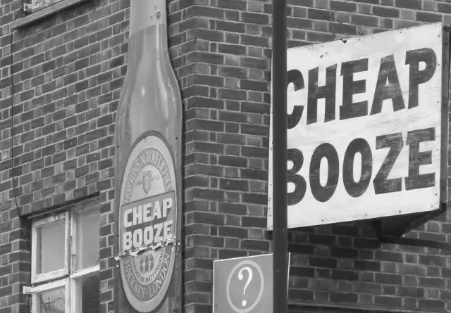 cheap booze signs: