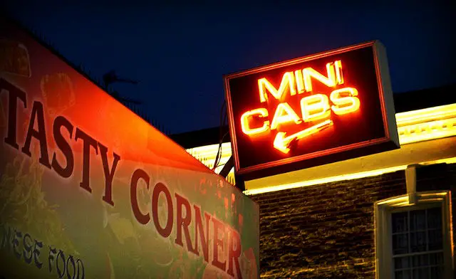 Minicabs sign: