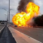 Russian truck crash footage grab