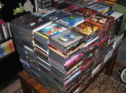 Piles of DVDs