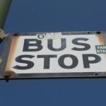 Bus stop sign: