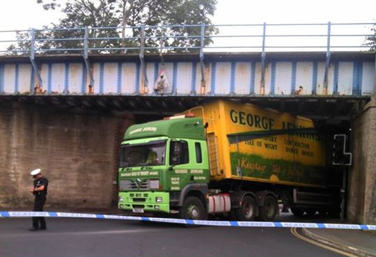Lorry Stuck under bridge