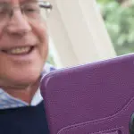 Older person using a tablet