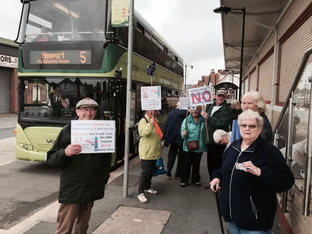 Floating Bridge March - Pensioners about to get on the bus