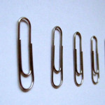 Row of paper clips by davidmasters