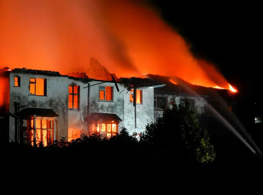 Fire at former Royal Cliff Hotel by Dan Kozakewycz
