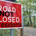 Undercliff Drive - Road not closed to residents sign
