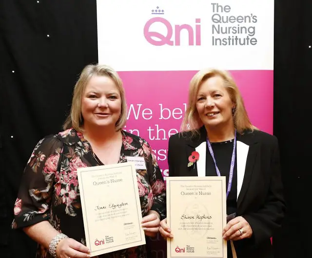 Queens nurses - Jenni Edgington and Sharon Hopkins