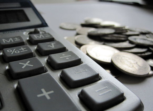 Calculator and coins