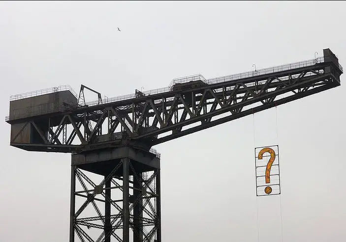 Crane and question mark