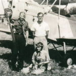 Dorothy Spicer with Parachutist Bill and pilot Pauline Gower