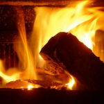 Fire in woodburner :
