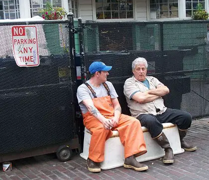 Two men taking a break 