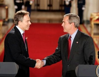 Bush and Blair at the Whitehouse - 