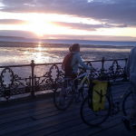 Cyclists on ryde pier: