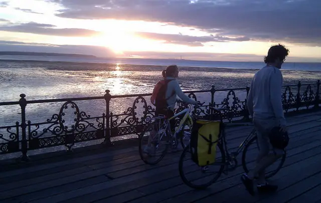 Cyclists on ryde pier: