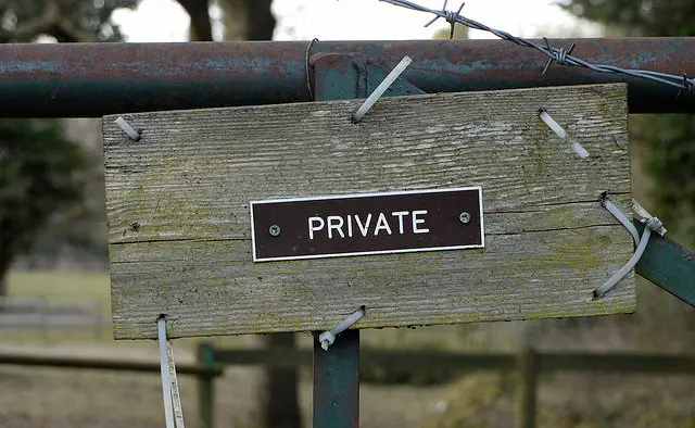 Private sign: