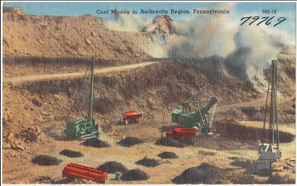 coal mining postcard :