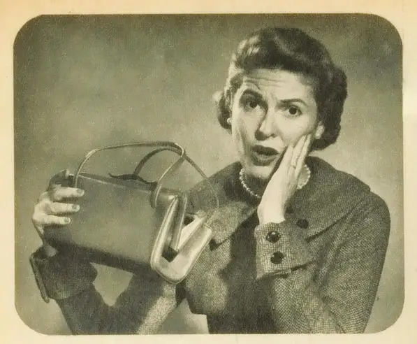 Oh Dear - lady with purse: